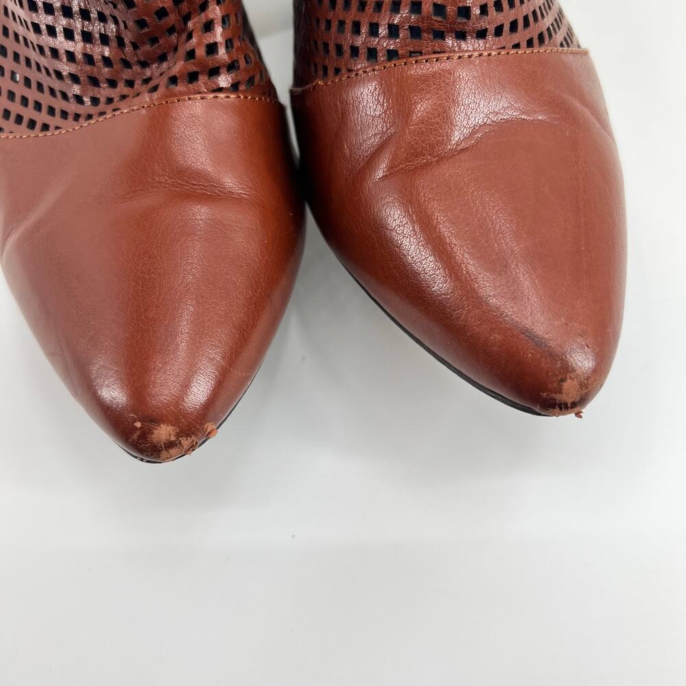 Kelsi Dagger Brooklyn Women's brown Zidane Perforated leather heel Boots size 10 - Picture 8 of 11